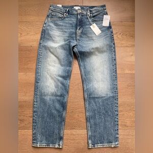 Good American Good Standard Straight Mid-Rise Relaxed Fit Jeans Size 6 / 28 NWT